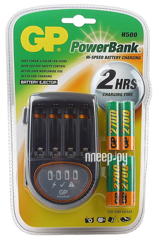 Фотография Зарядное устройство GP PowerBank H500 + 4 ак. AA 2700 mAh (PB50GS270CA-U4 Фото Зарядное устройство GP PowerBank H500 + 4 ак. AA 2700 mAh (PB50GS270CA-U4