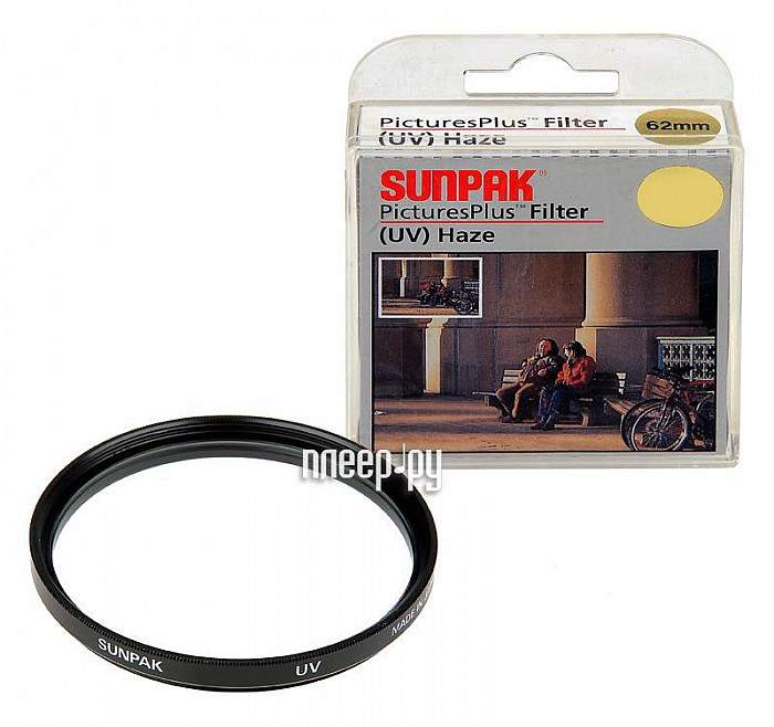 Фотография Светофильтр 55мм Sunpak UV (Haze) 55mm Фото Светофильтр 55мм Sunpak UV (Haze) 55mm