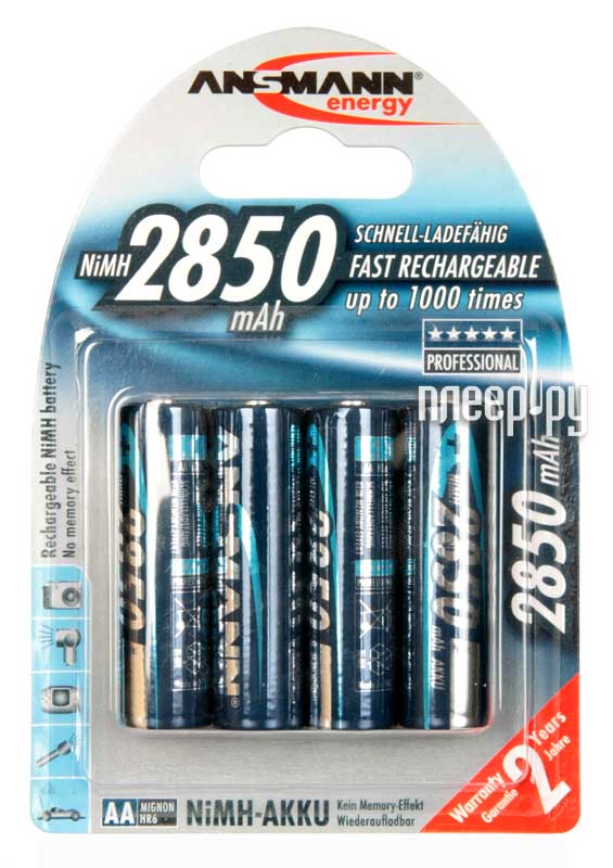 Фотография Аккумулятор AA - Ansmann R06 2850 mAh Ni-MH Digital (4 штуки Фото Аккумулятор AA - Ansmann R06 2850 mAh Ni-MH Digital (4 штуки