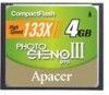 Фотография Apacer (AP4GCF133-R) Карта памяти 4ГБ Apacer, стандарт Compact Flash, скорость 133x Фото Apacer (AP4GCF133-R) Карта памяти 4ГБ Apacer, стандарт Compact Flash, скорость 133x